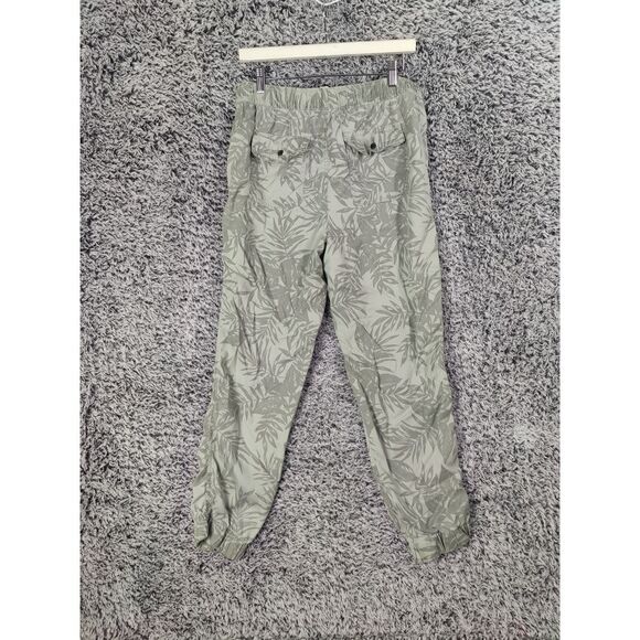 C&C CALIFORNIA Pull-on Drawstring Joggers Women SZ L Lyocell Tropical Leaf Print - Picture 2 of 10